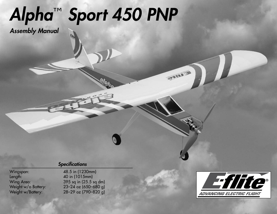 E-flite Alpha 450 Sport PNP User Manual | 24 pages