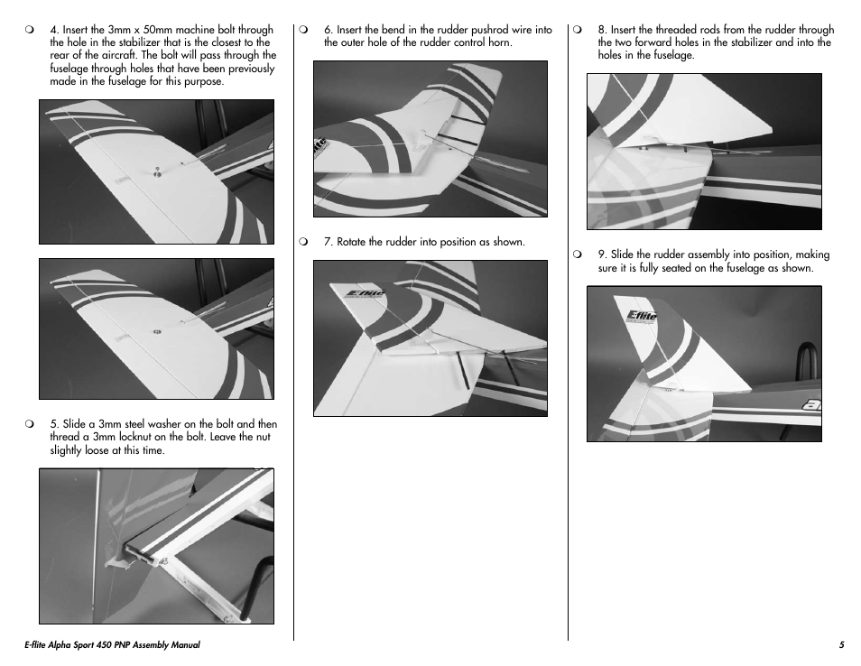 E-flite Alpha 450 Sport PNP User Manual | Page 5 / 24