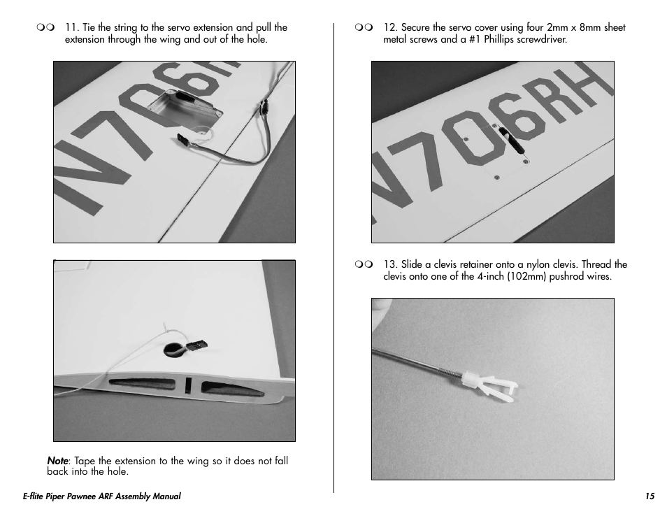 E-flite Piper Pawnee 15e ARF User Manual | Page 15 / 48