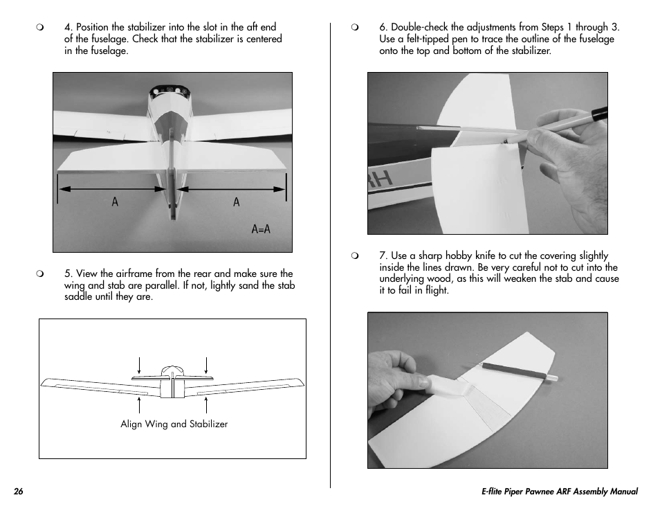 E-flite Piper Pawnee 15e ARF User Manual | Page 26 / 48