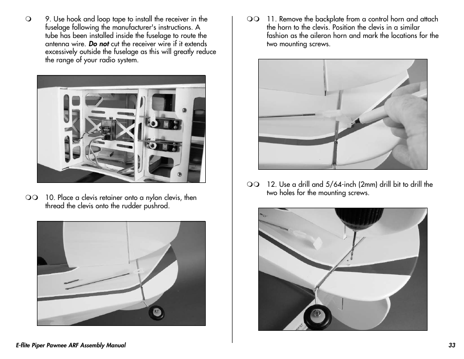 E-flite Piper Pawnee 15e ARF User Manual | Page 33 / 48