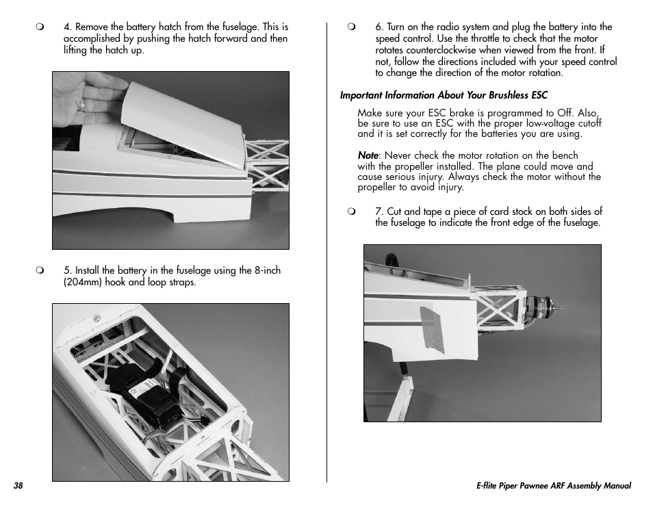 E-flite Piper Pawnee 15e ARF User Manual | Page 38 / 48