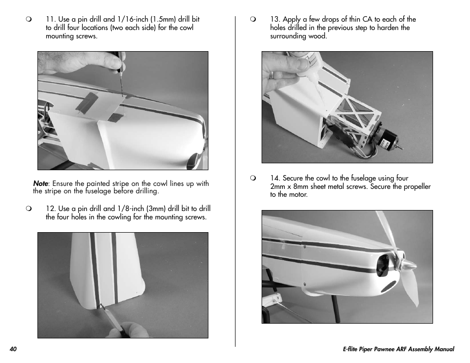 E-flite Piper Pawnee 15e ARF User Manual | Page 40 / 48