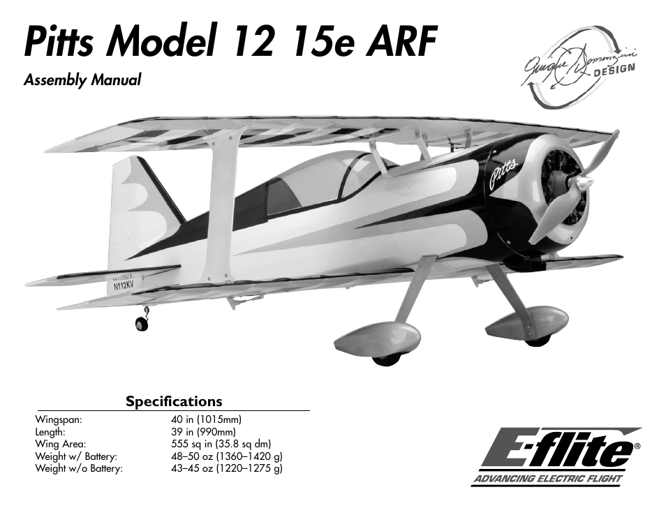 E-flite Pitts Model 12 15e ARF User Manual | 36 pages