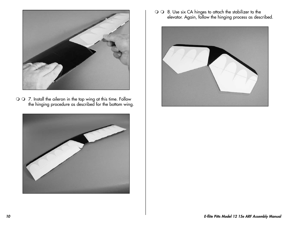 E-flite Pitts Model 12 15e ARF User Manual | Page 10 / 36