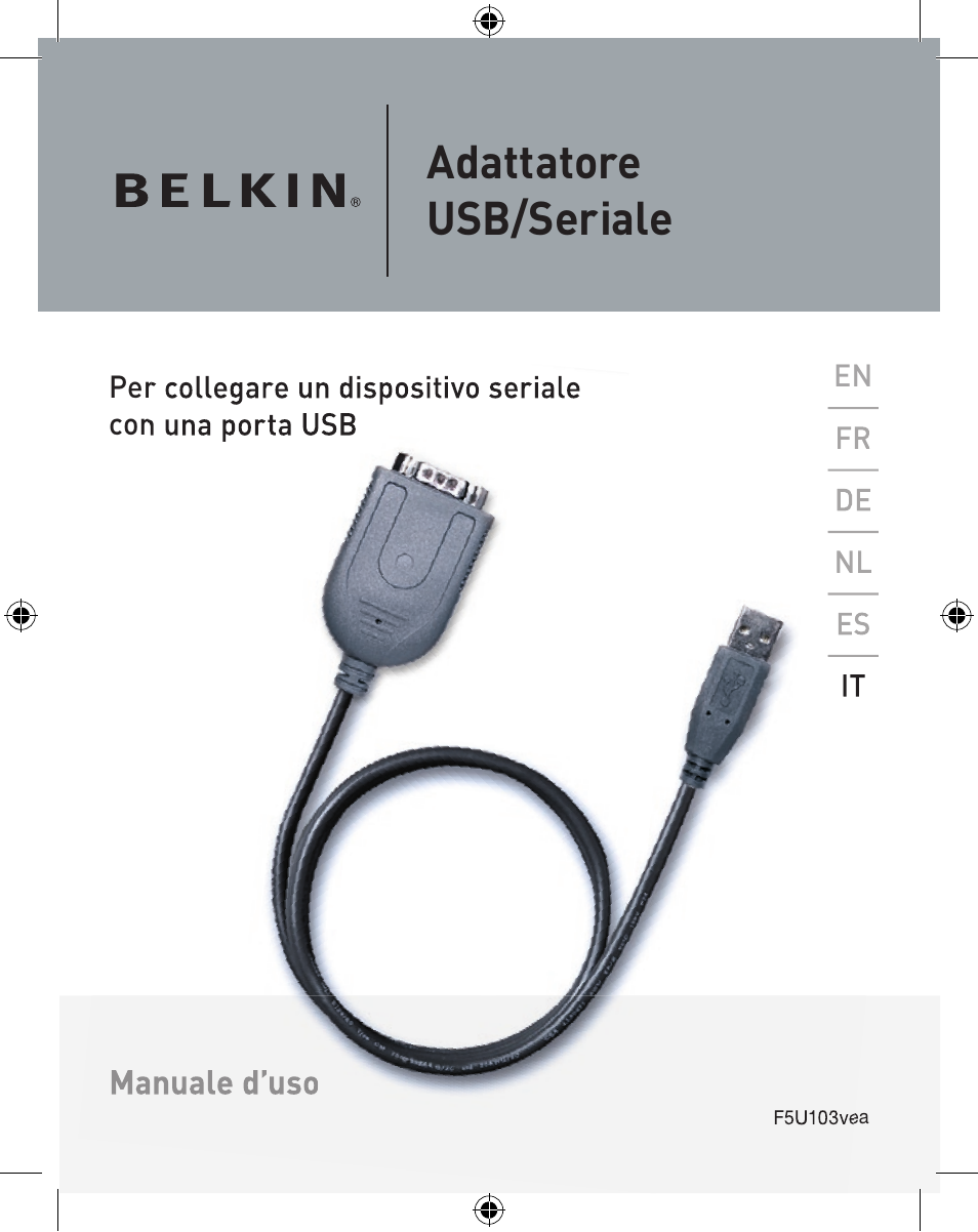 Adattatore usb/seriale | Belkin F5U103VEA User Manual | Page 33 / 40