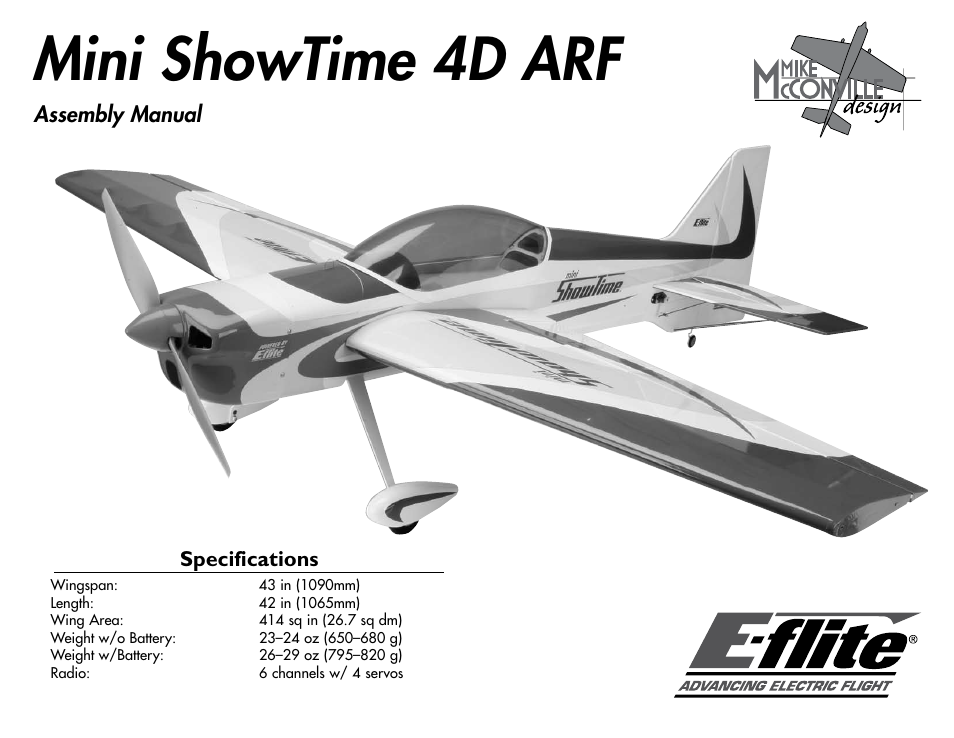 E-flite Mini ShowTime 4D ARF User Manual | 36 pages