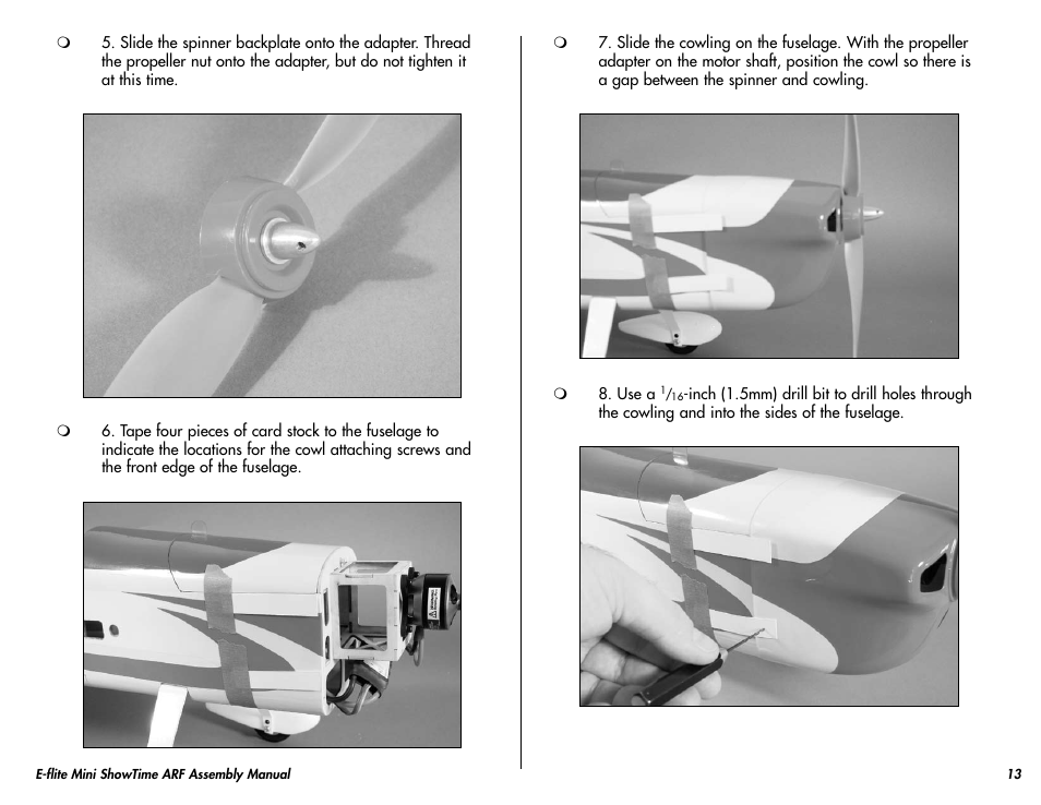 E-flite Mini ShowTime 4D ARF User Manual | Page 13 / 36