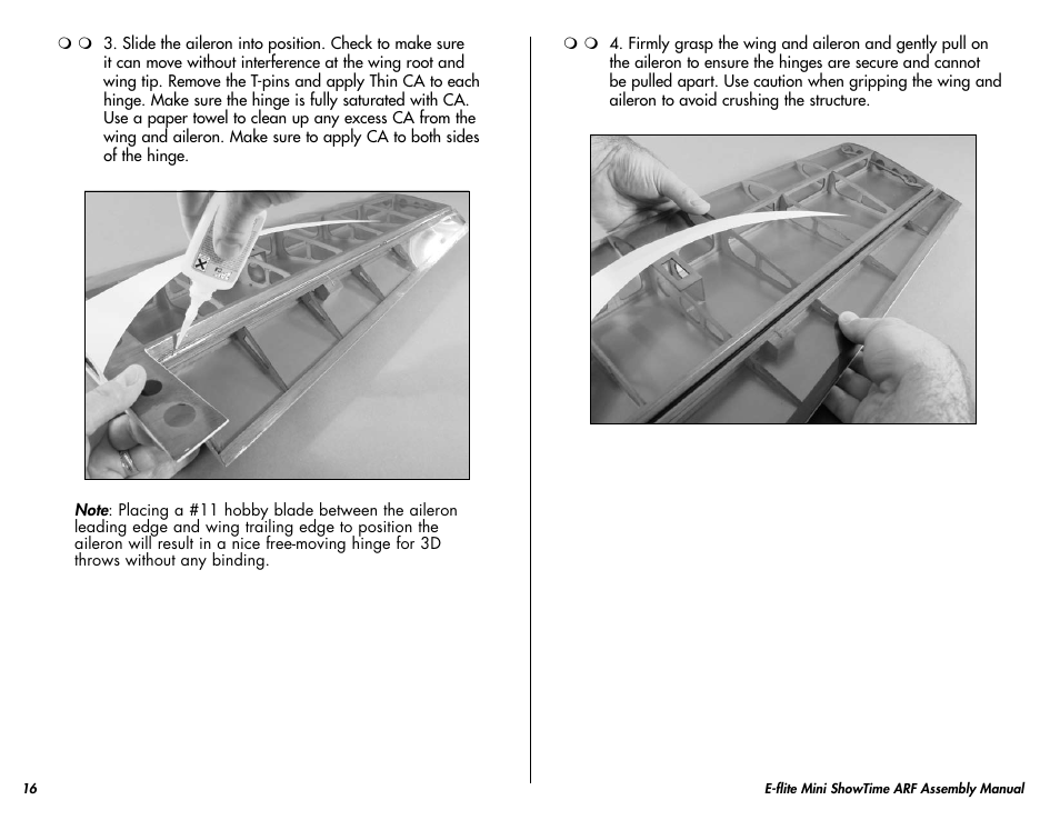 E-flite Mini ShowTime 4D ARF User Manual | Page 16 / 36