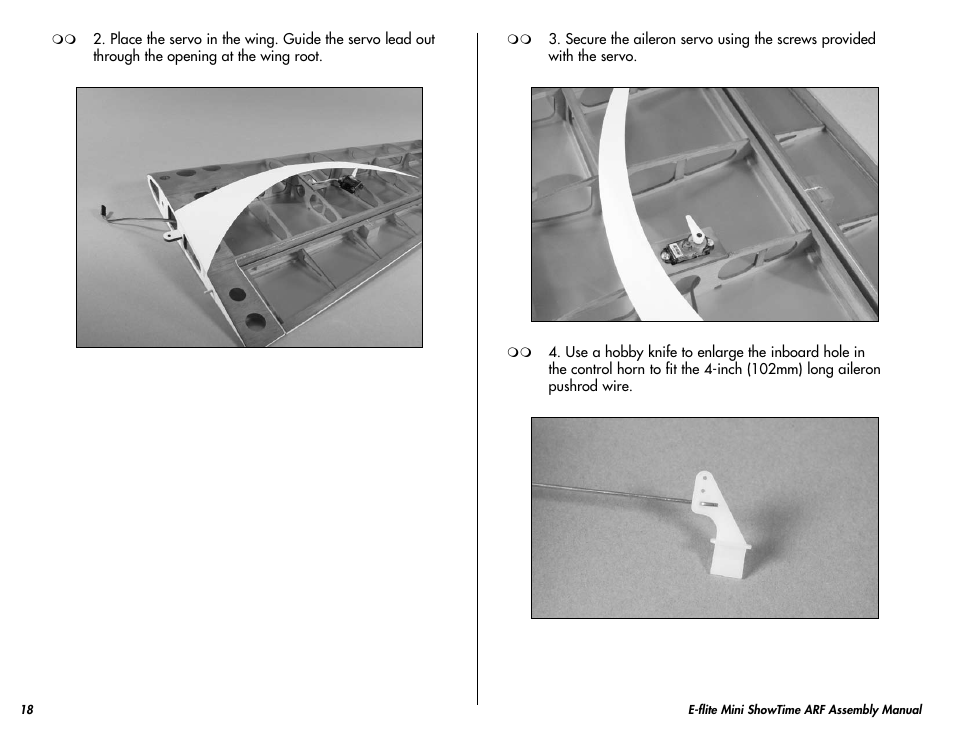 E-flite Mini ShowTime 4D ARF User Manual | Page 18 / 36