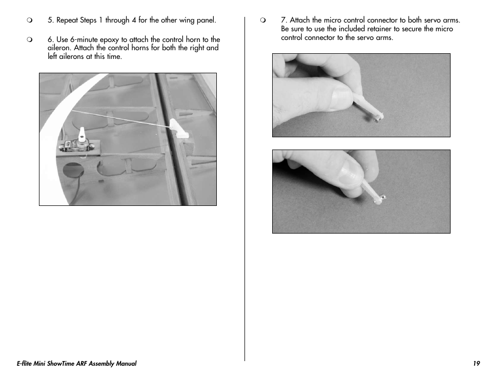 E-flite Mini ShowTime 4D ARF User Manual | Page 19 / 36