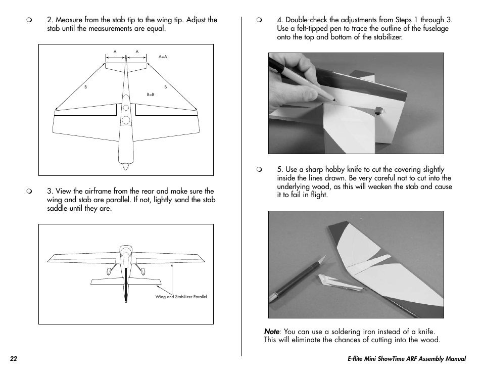 E-flite Mini ShowTime 4D ARF User Manual | Page 22 / 36