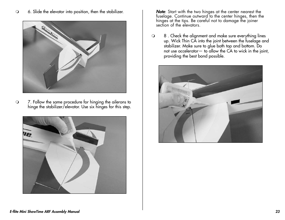 E-flite Mini ShowTime 4D ARF User Manual | Page 23 / 36