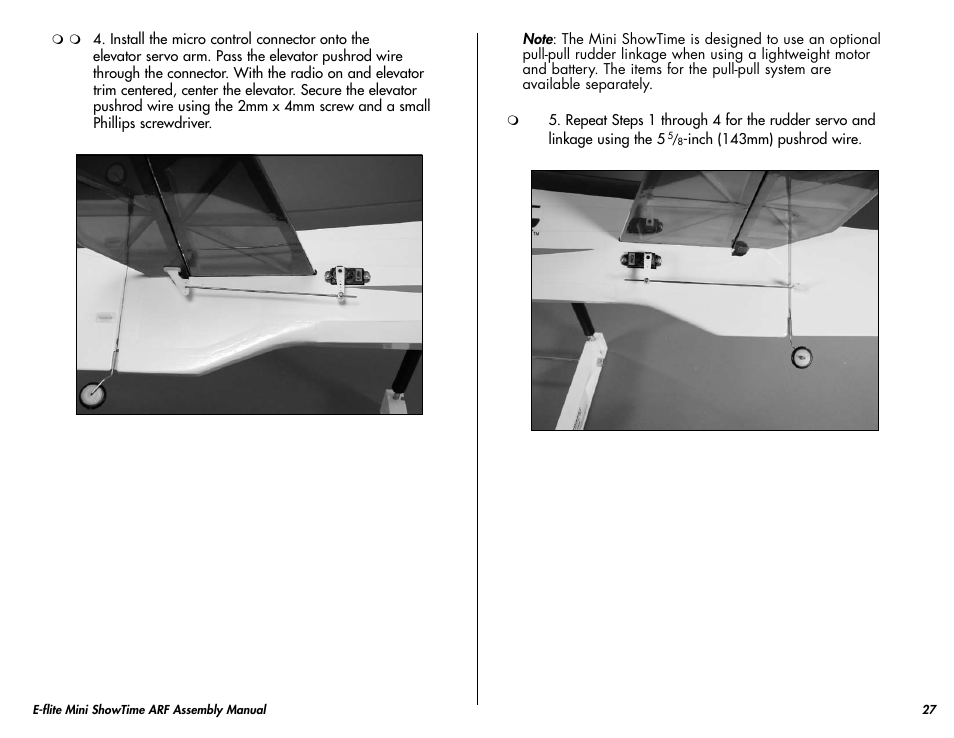 E-flite Mini ShowTime 4D ARF User Manual | Page 27 / 36