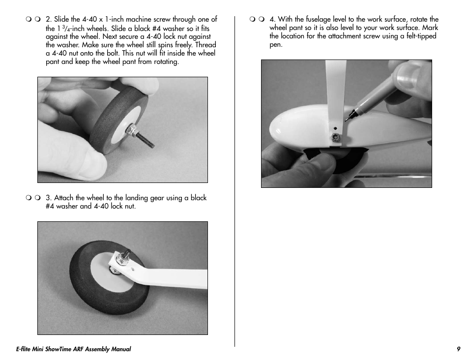 E-flite Mini ShowTime 4D ARF User Manual | Page 9 / 36