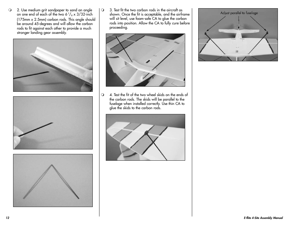 E-flite 4-Site F3P 250 ARF User Manual | Page 12 / 32