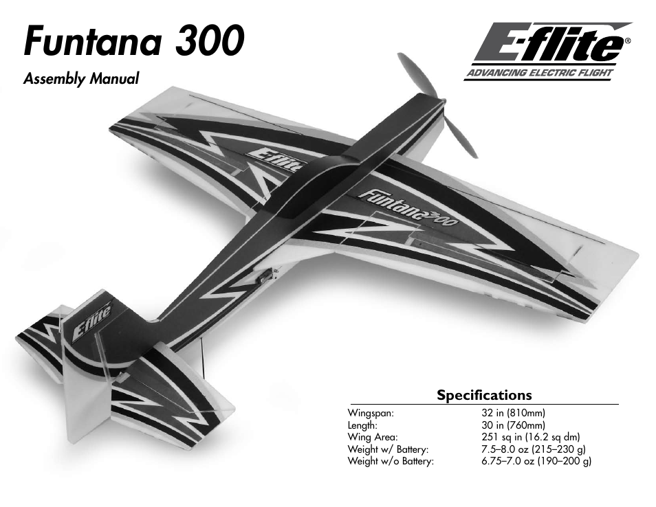 E-flite Funtana 300 ARF User Manual | 28 pages