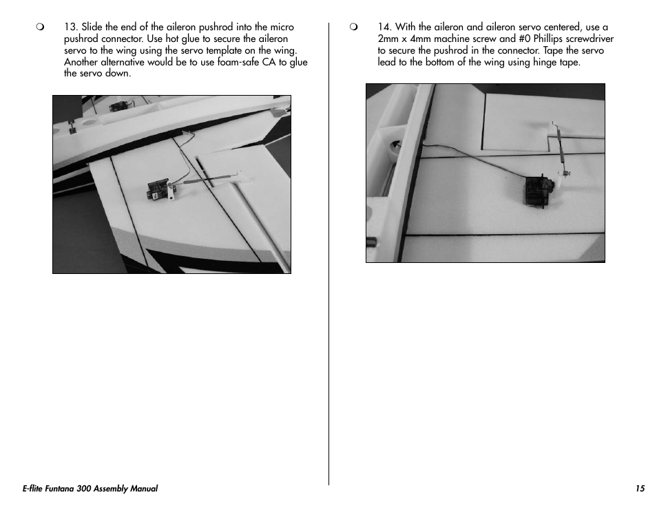 E-flite Funtana 300 ARF User Manual | Page 15 / 28