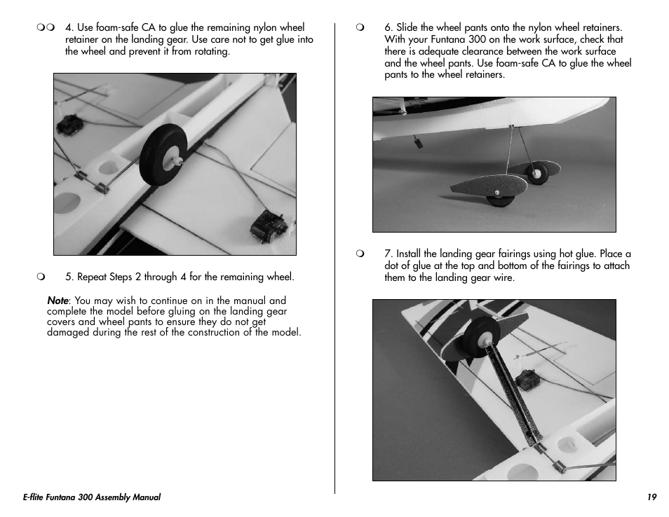 E-flite Funtana 300 ARF User Manual | Page 19 / 28