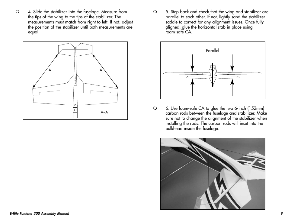 E-flite Funtana 300 ARF User Manual | Page 9 / 28