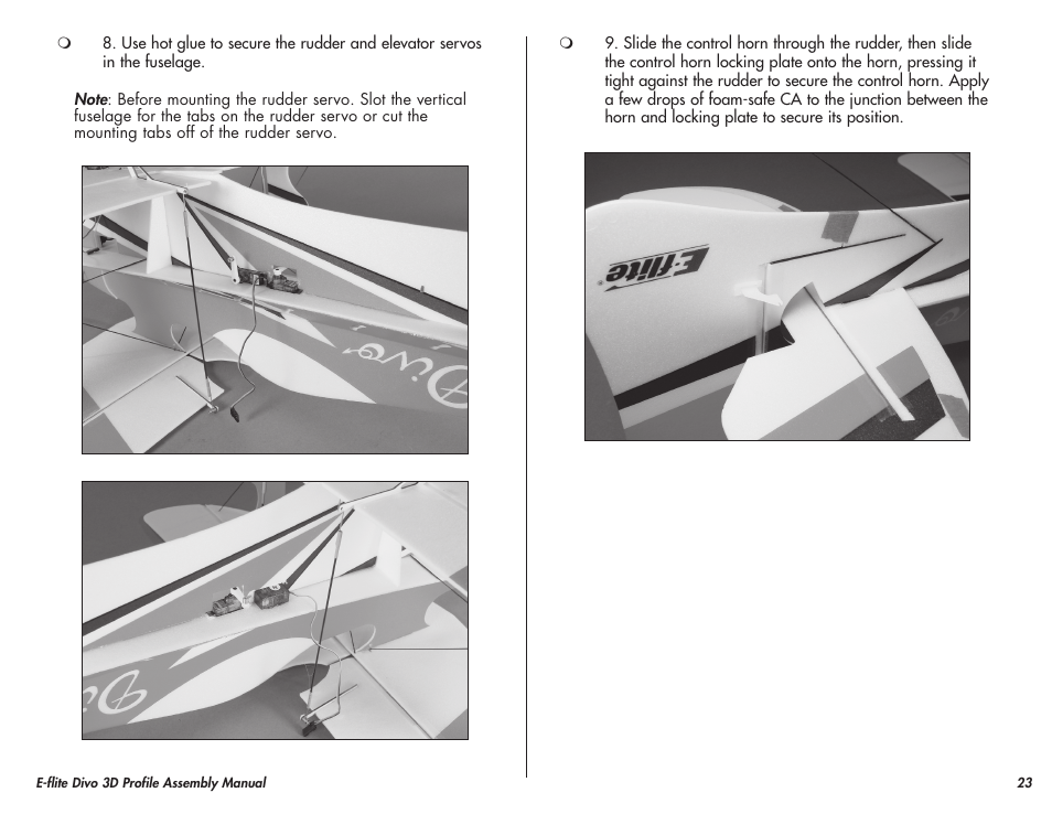 E-flite Divo 3D User Manual | Page 23 / 36