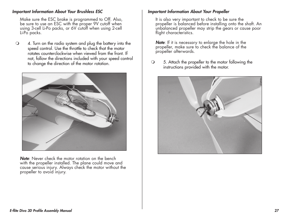 E-flite Divo 3D User Manual | Page 27 / 36