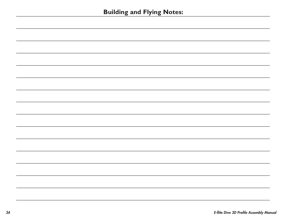 E-flite Divo 3D User Manual | Page 34 / 36
