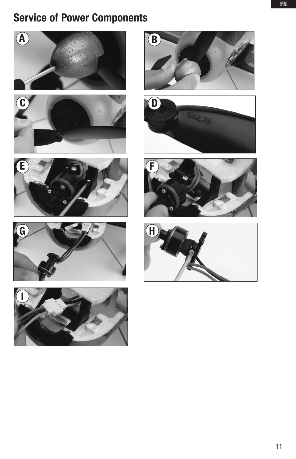 Service of power components | E-flite UMX Beast BNF User Manual | Page 11 / 60