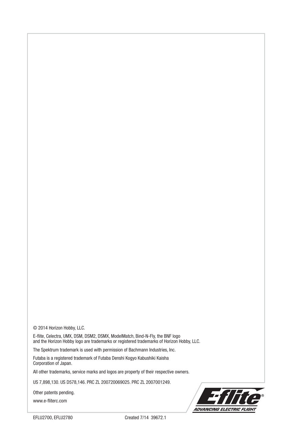E-flite UMX Spacewalker RTF User Manual | Page 19 / 19