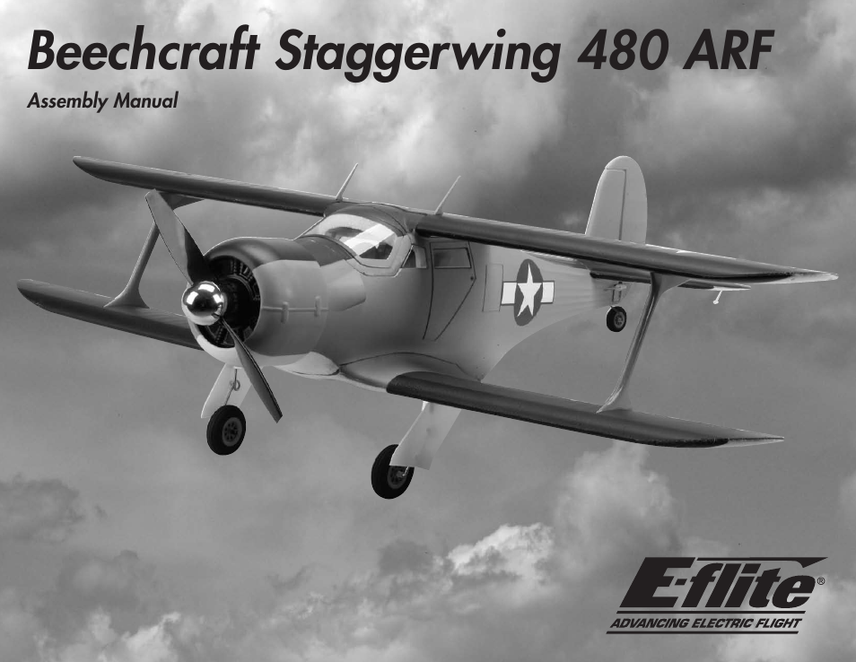 E-flite Beechcraft Staggerwing 480 ARF User Manual | 32 pages