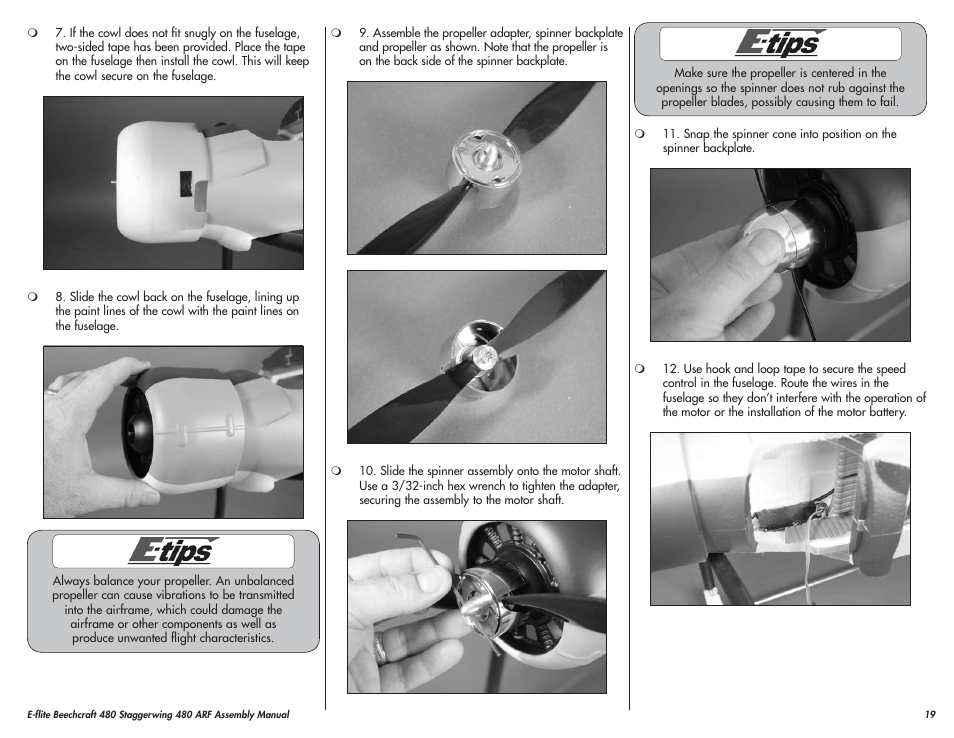 E-flite Beechcraft Staggerwing 480 ARF User Manual | Page 19 / 32