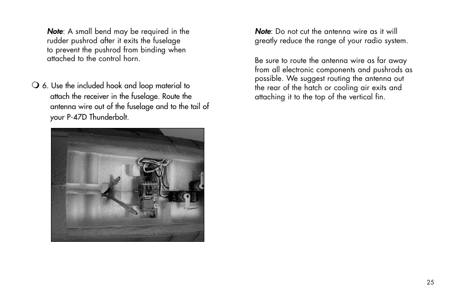 E-flite P-47D Thunderbolt 400 ARF User Manual | Page 25 / 48