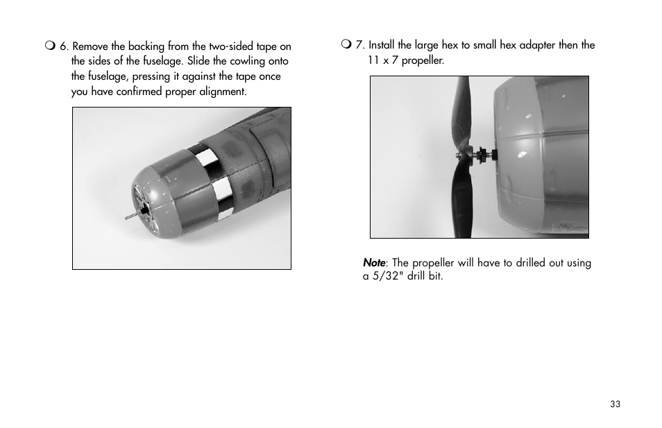 E-flite P-47D Thunderbolt 400 ARF User Manual | Page 33 / 48