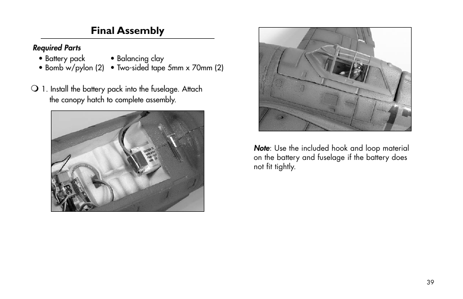 Final assembly | E-flite P-47D Thunderbolt 400 ARF User Manual | Page 39 / 48