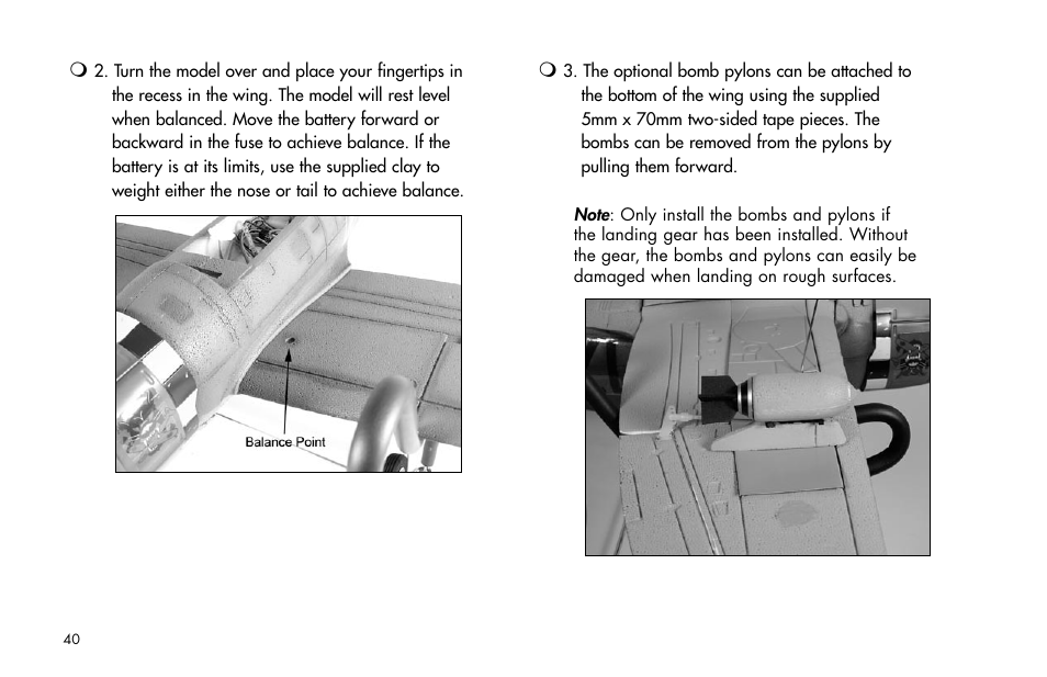 E-flite P-47D Thunderbolt 400 ARF User Manual | Page 40 / 48