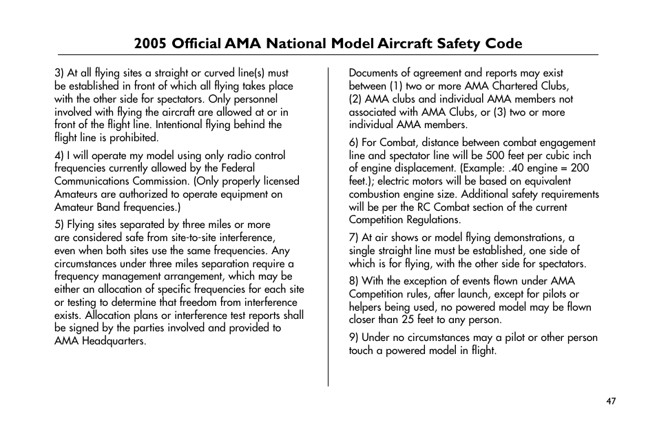 E-flite P-47D Thunderbolt 400 ARF User Manual | Page 47 / 48