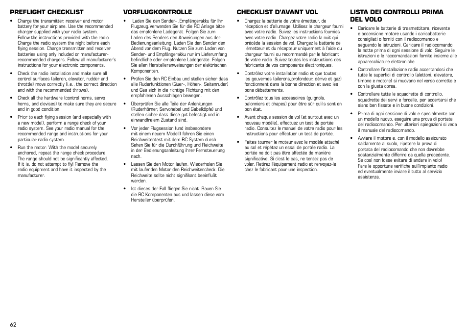 E-flite Albatros D.Va 25e ARF User Manual | Page 62 / 72