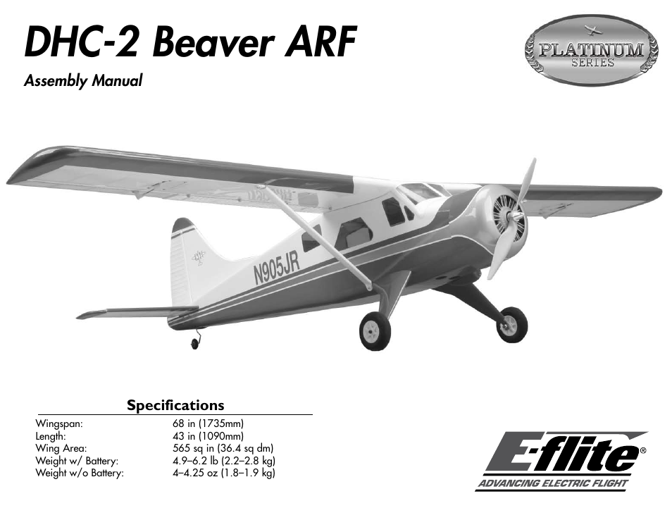 E-flite DHC-2 Beaver 25e ARF User Manual | 52 pages