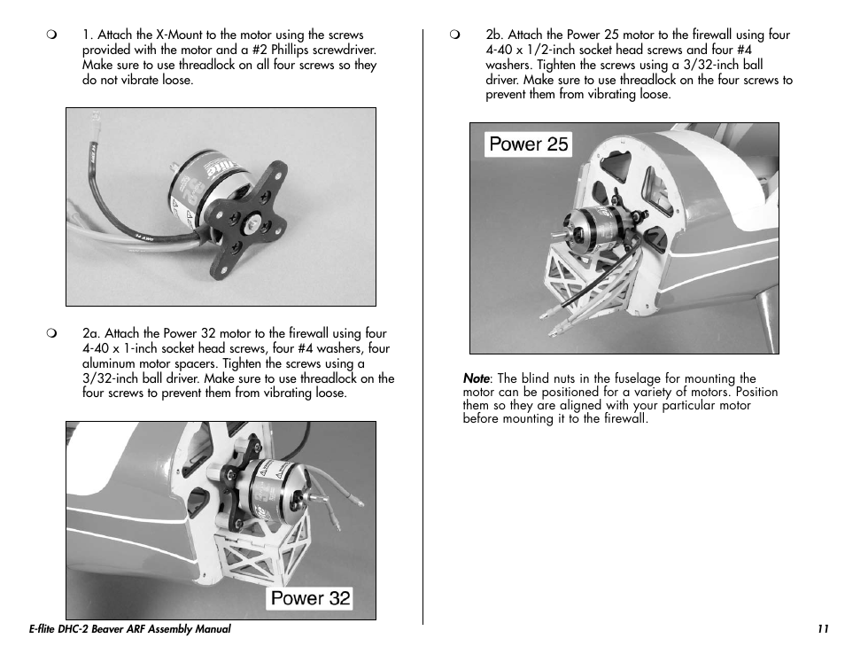 E-flite DHC-2 Beaver 25e ARF User Manual | Page 11 / 52