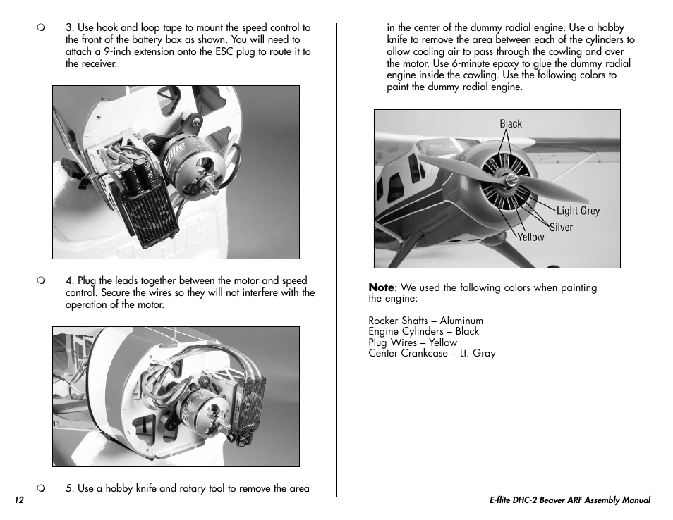 E-flite DHC-2 Beaver 25e ARF User Manual | Page 12 / 52