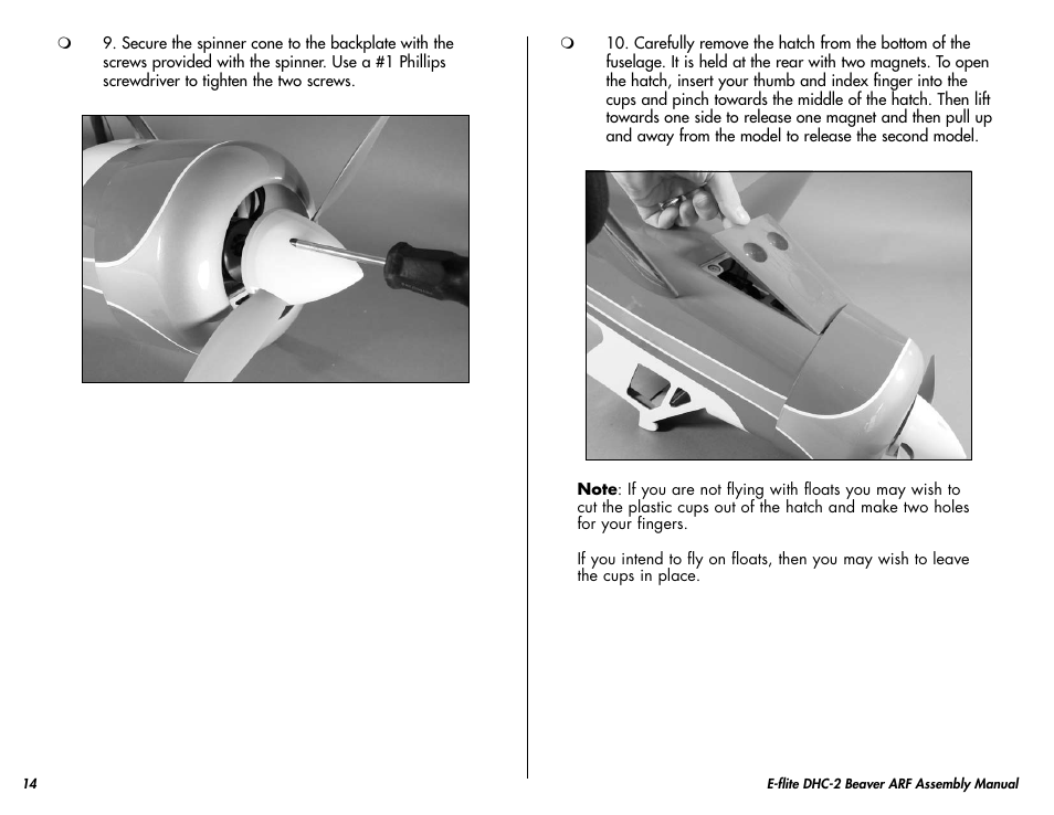 E-flite DHC-2 Beaver 25e ARF User Manual | Page 14 / 52