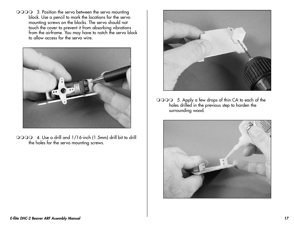 E-flite DHC-2 Beaver 25e ARF User Manual | Page 17 / 52