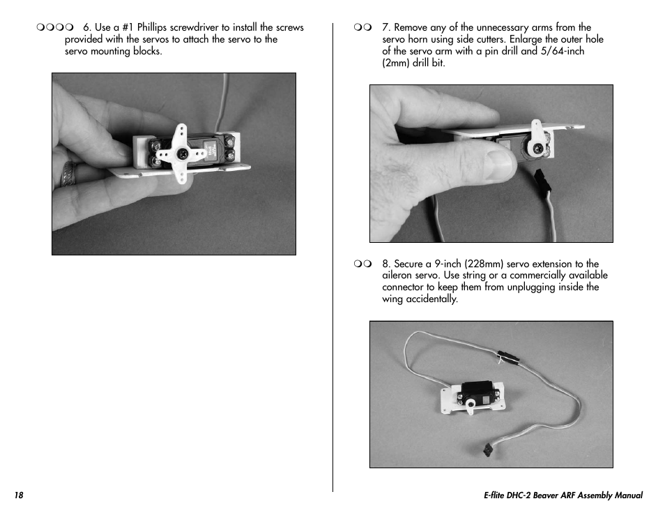 E-flite DHC-2 Beaver 25e ARF User Manual | Page 18 / 52