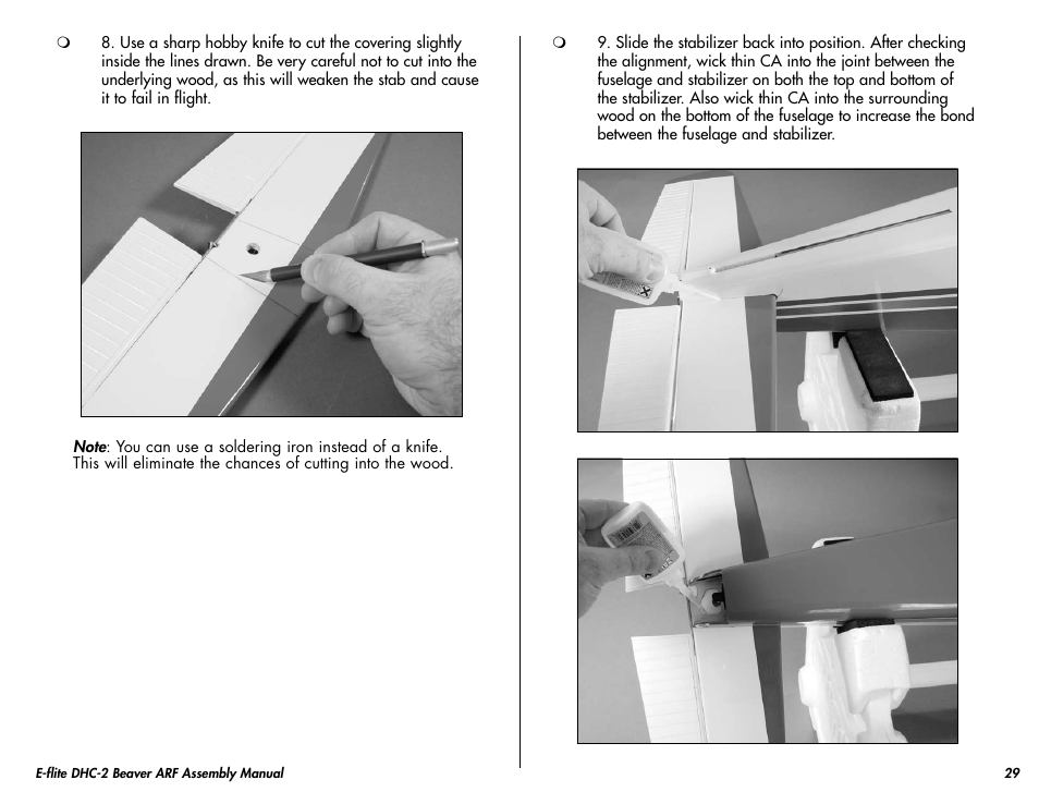 E-flite DHC-2 Beaver 25e ARF User Manual | Page 29 / 52