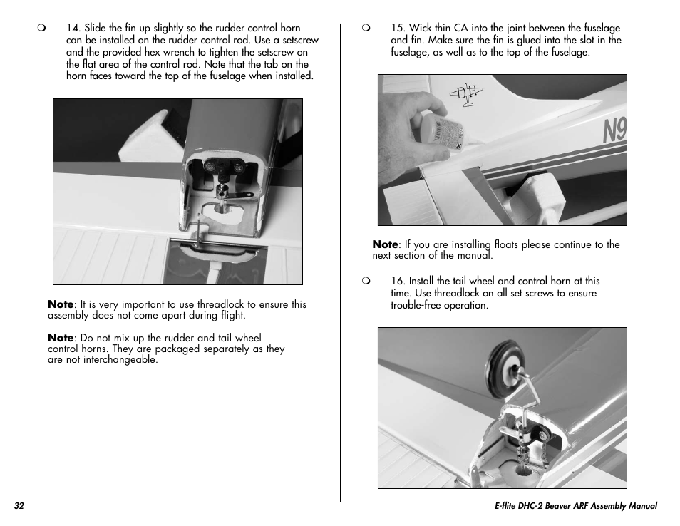 E-flite DHC-2 Beaver 25e ARF User Manual | Page 32 / 52