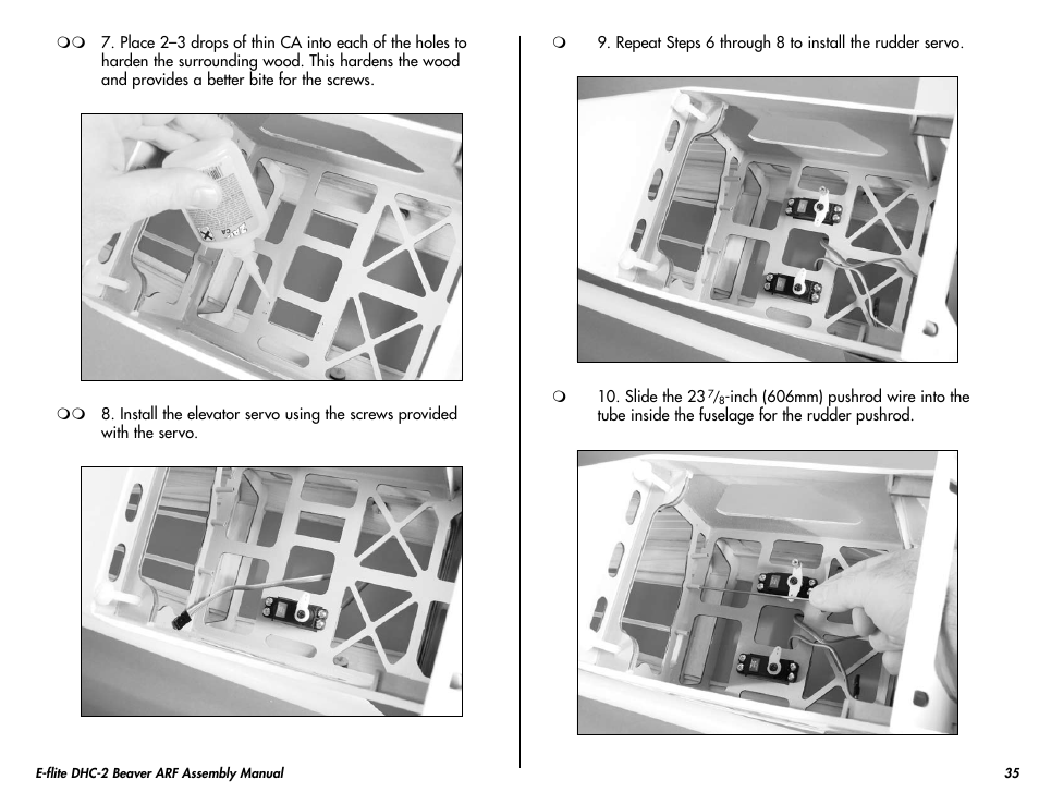 E-flite DHC-2 Beaver 25e ARF User Manual | Page 35 / 52