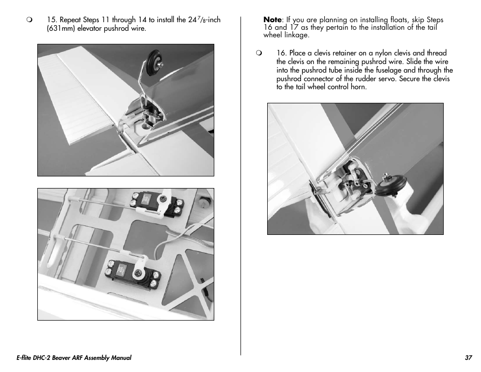 E-flite DHC-2 Beaver 25e ARF User Manual | Page 37 / 52