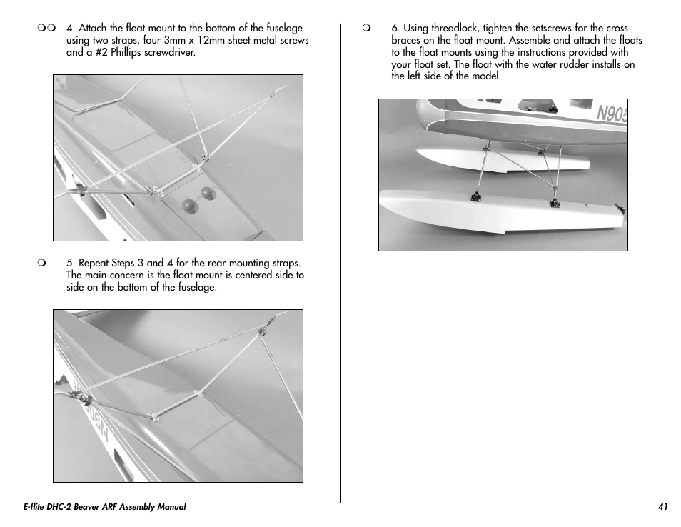 E-flite DHC-2 Beaver 25e ARF User Manual | Page 41 / 52