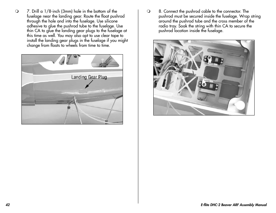 E-flite DHC-2 Beaver 25e ARF User Manual | Page 42 / 52