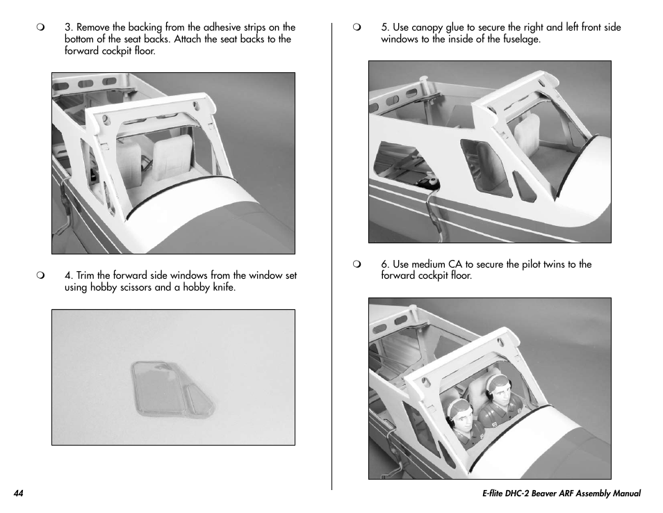 E-flite DHC-2 Beaver 25e ARF User Manual | Page 44 / 52